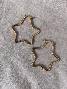 Star Gold Hoops