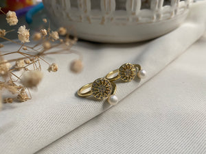 Sun & Pearl Gold Adjustable Ring